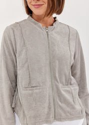 עליונית רוכסן קידמי עם טקסטורה סטון