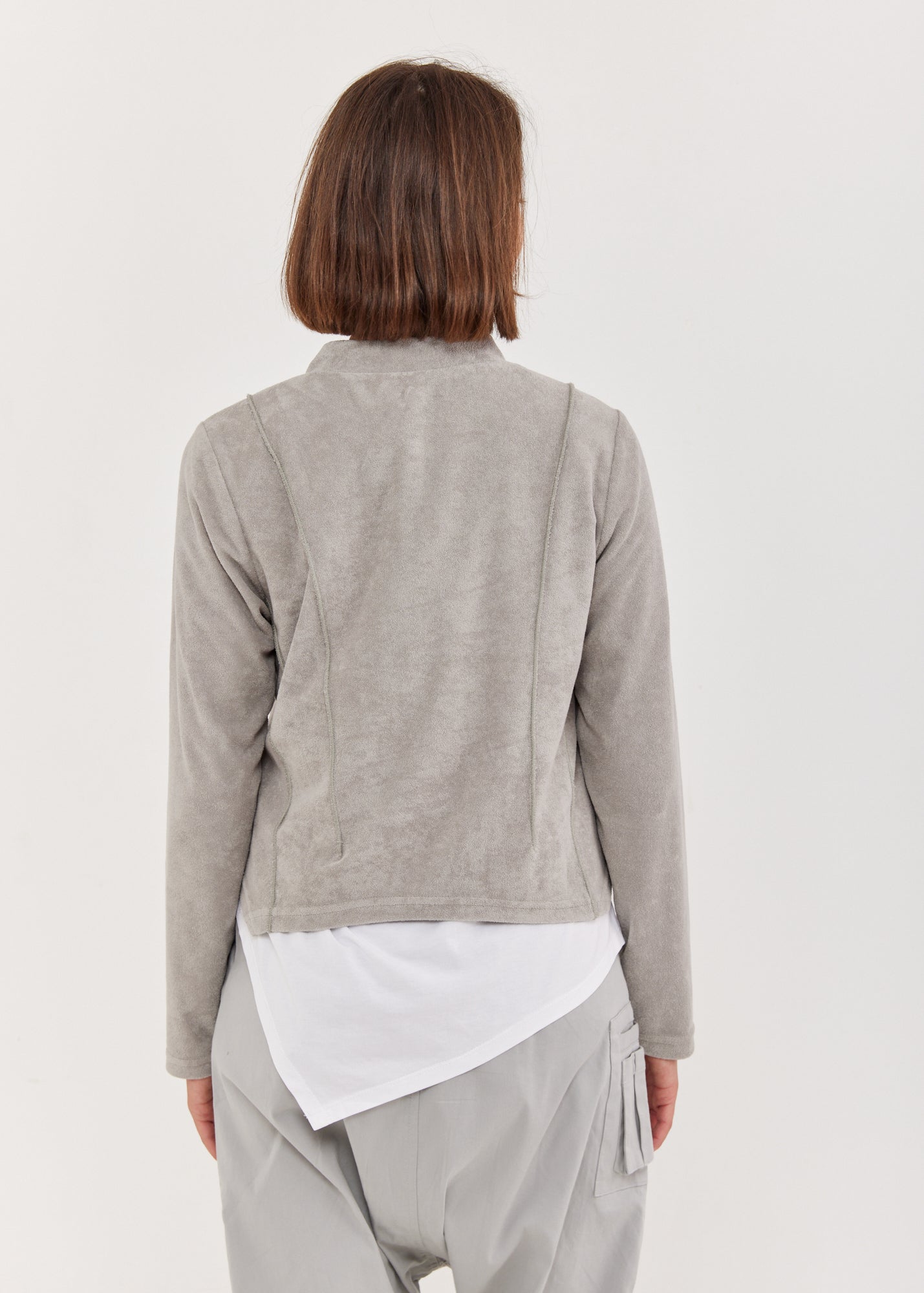 עליונית רוכסן קידמי עם טקסטורה סטון