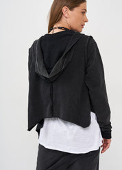 עליונית ווש פתוחה שילוב ריב וכובע שחור ווש