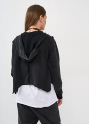 עליונית ווש פתוחה שילוב ריב וכובע שחור ווש