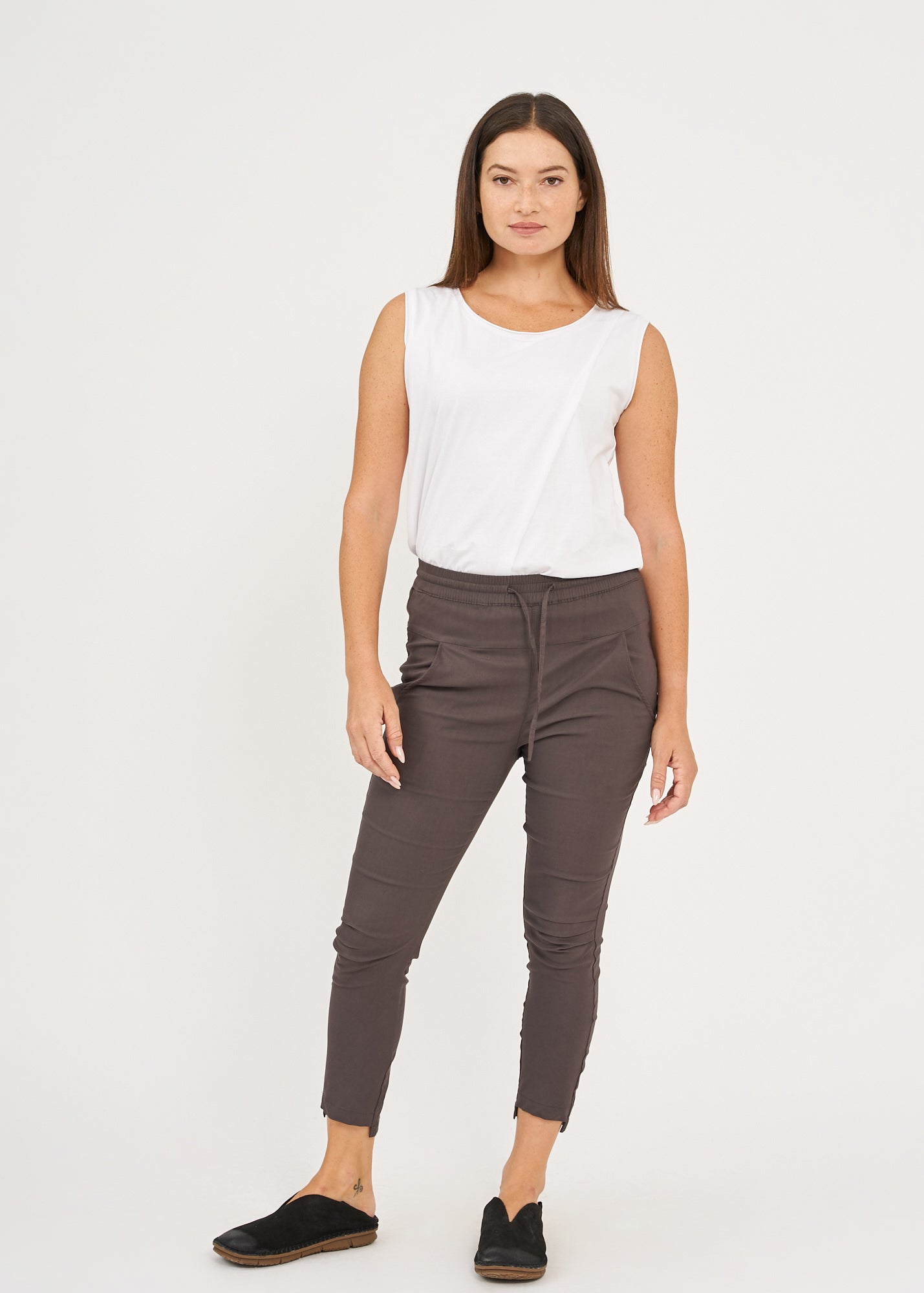 Gray straight leg basic pants