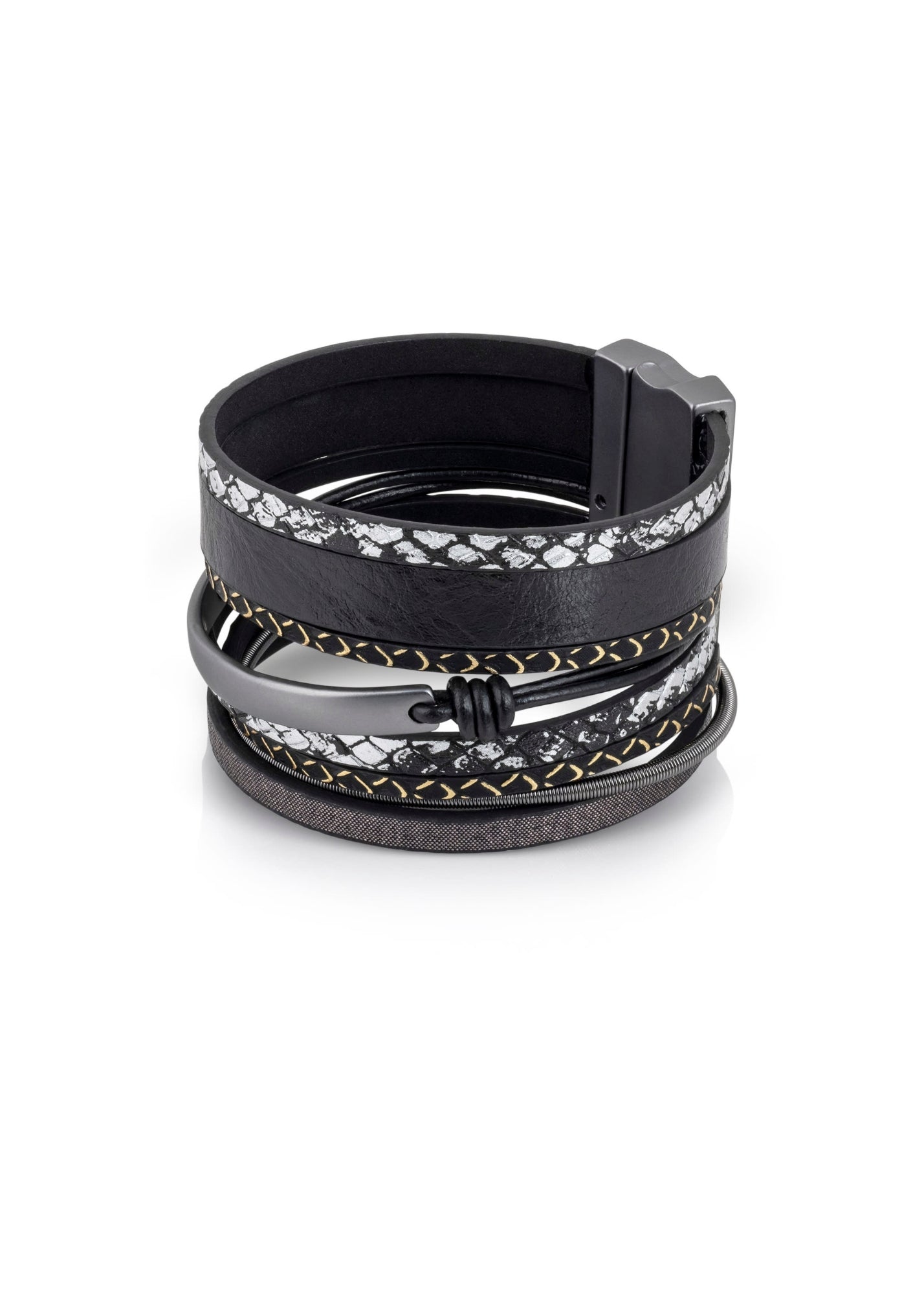 Black straps and ties bracelet