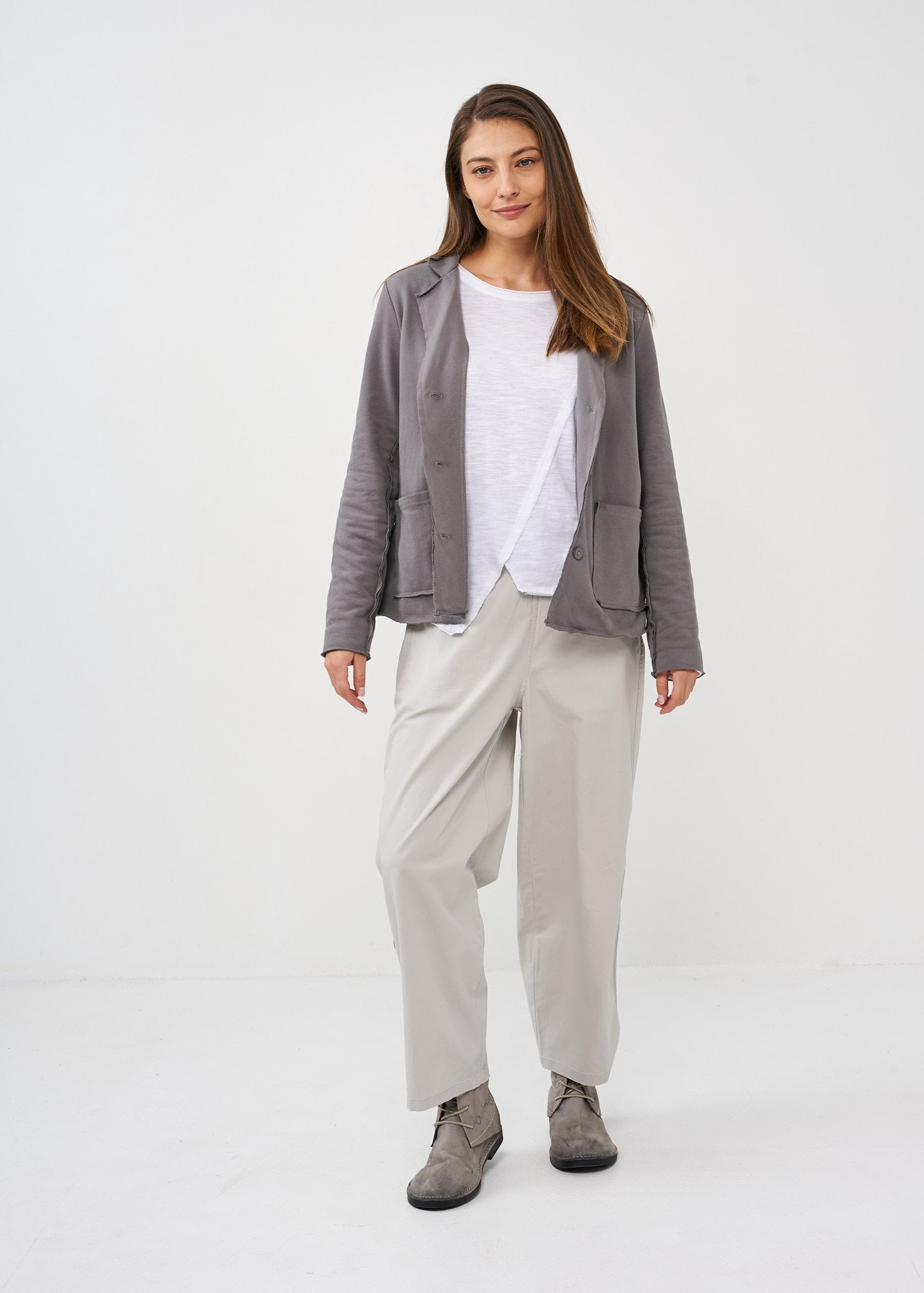 בלייזר תפרים חיצוניים אפור כהה