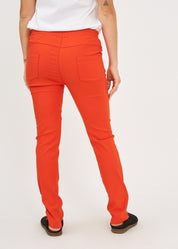 Orange rubber top tight pants