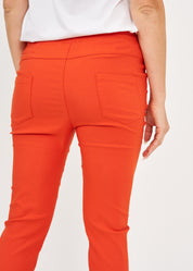 Orange rubber top tight pants