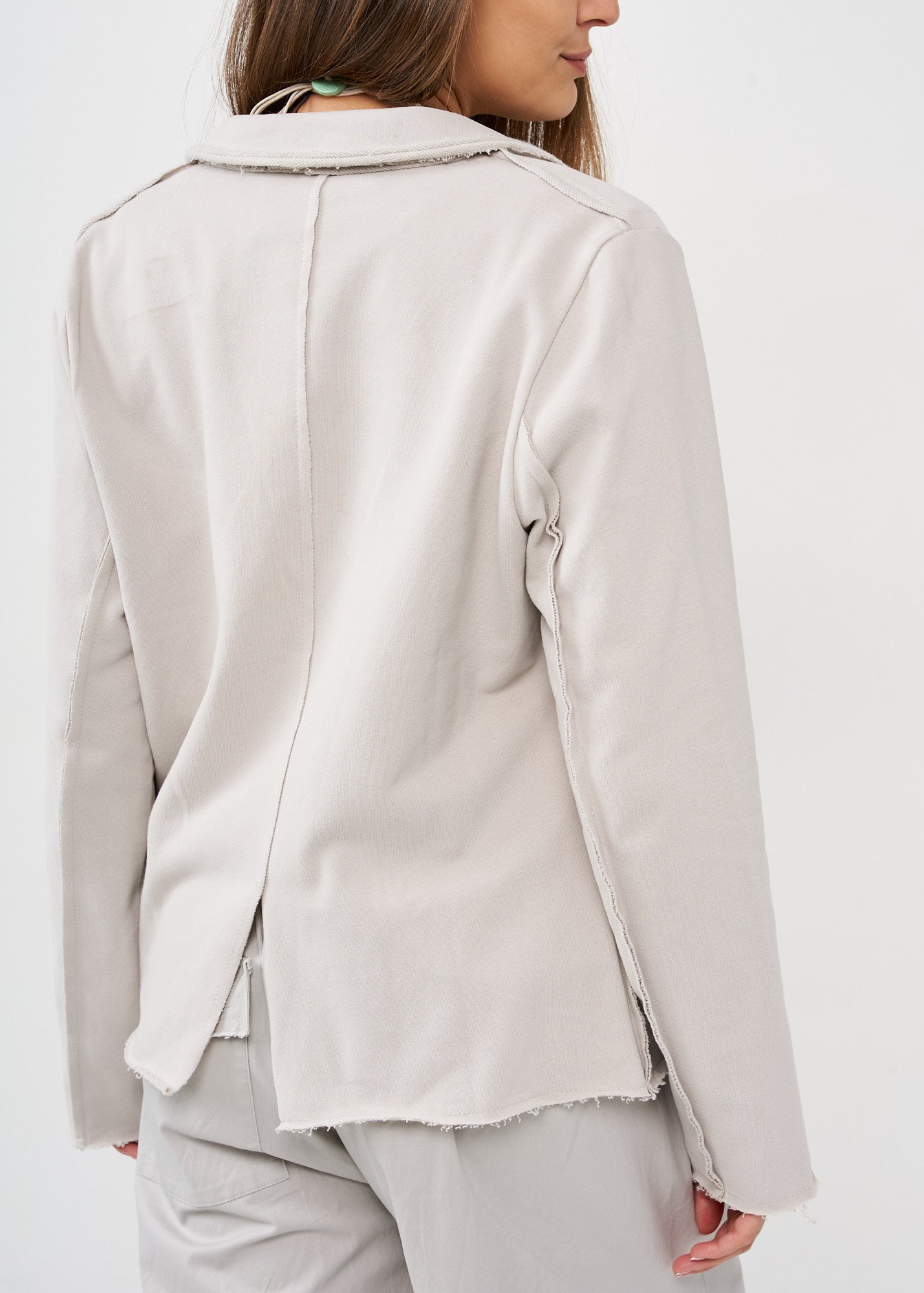 בלייזר תפרים חיצוניים אפור בהיר