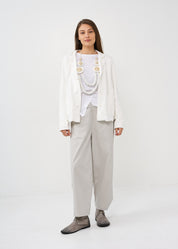 בלייזר תפרים חיצוניים לבן