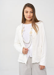 בלייזר תפרים חיצוניים לבן