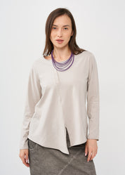 Purple smooth leather string necklace