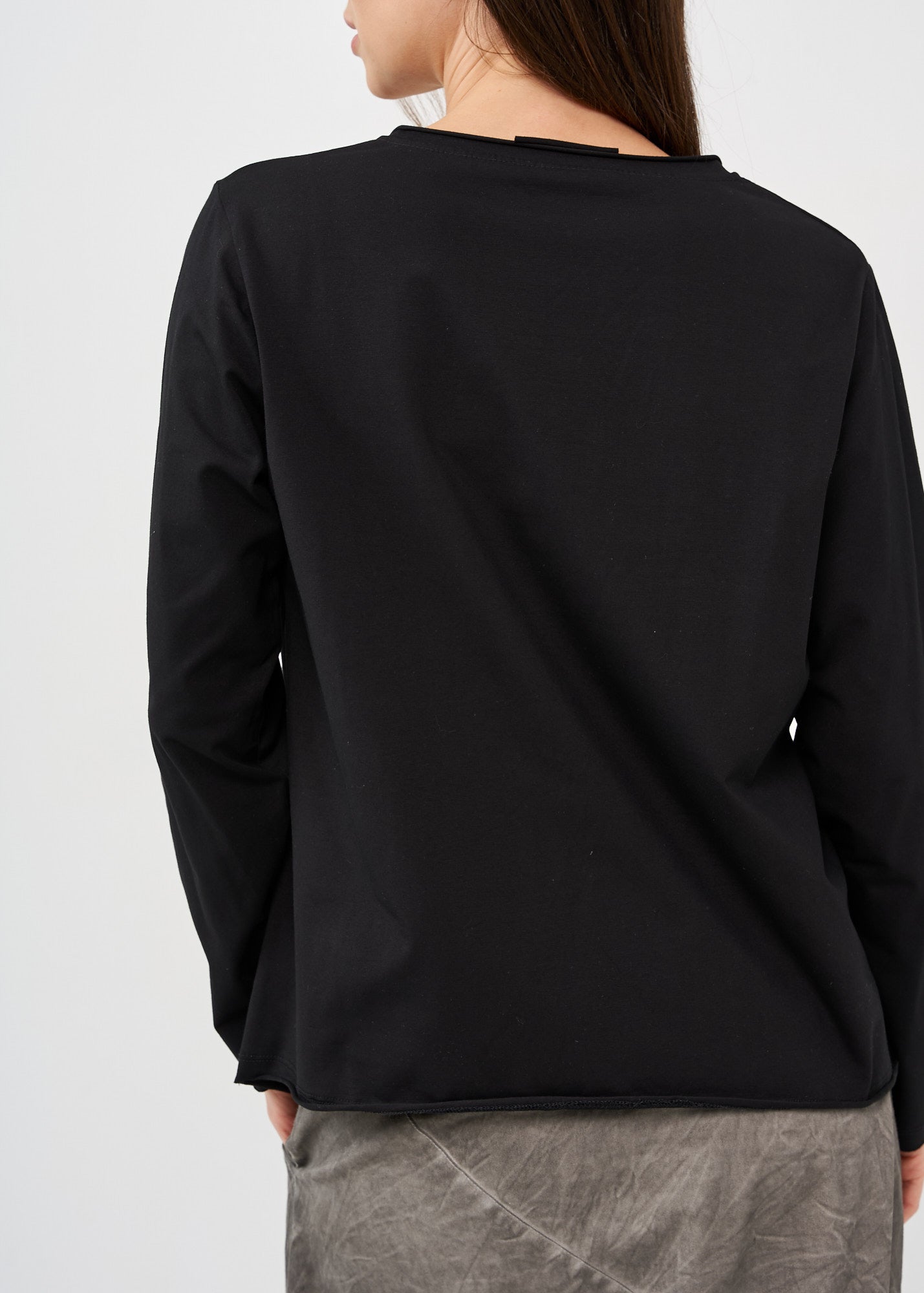 חולצה שרוול ארוך שני שפיצים וכפתרה שחור