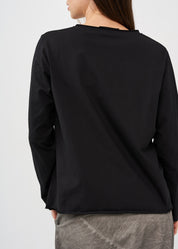 חולצה שרוול ארוך שני שפיצים וכפתרה שחור