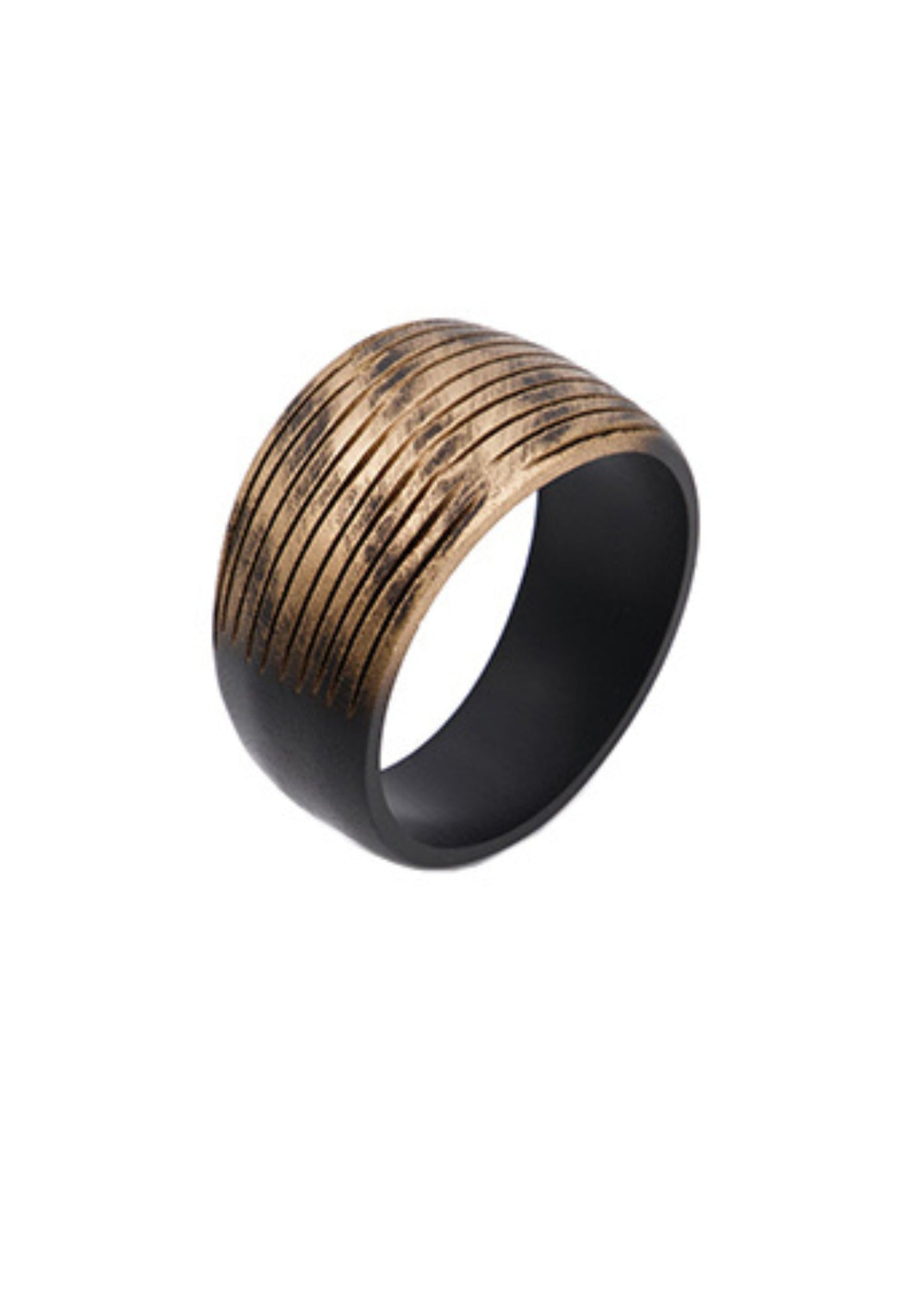 Wooden bracelet painted with gold wash