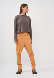 Брюки для мальчика с прямыми карманами оранжевые