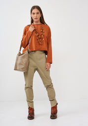 Брюки для мальчика с прямыми карманами коричневые