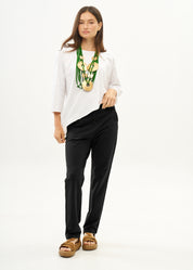 מכנסיים בוי טריקו עם כפתורים שחור