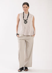 Stone half-fleece tank top