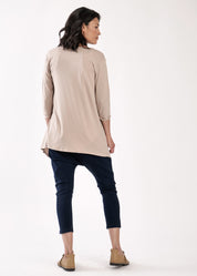 Top with side zip and double pocket beige