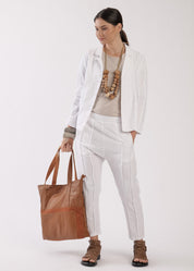 White linen suit pants