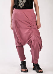 מכנסיים שקי עם כיווץ ורוד