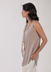 Back and forth front and back beige tank top