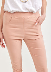 Розовые резиновые узкие брюки