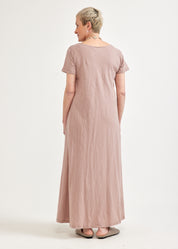 Pink V-neck short sleeve dress