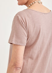 Pink V-neck short sleeve dress