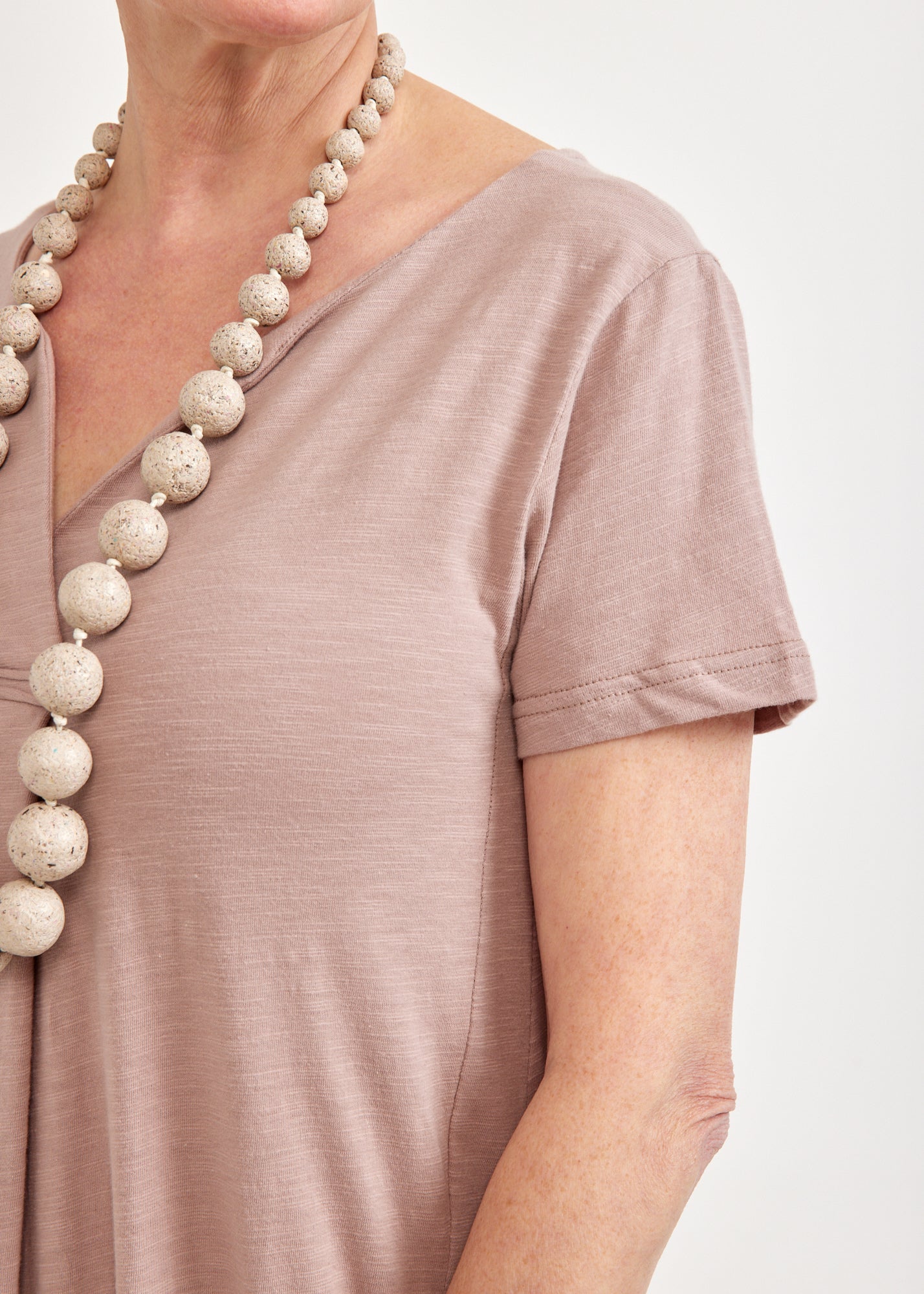 Pink V-neck short sleeve dress