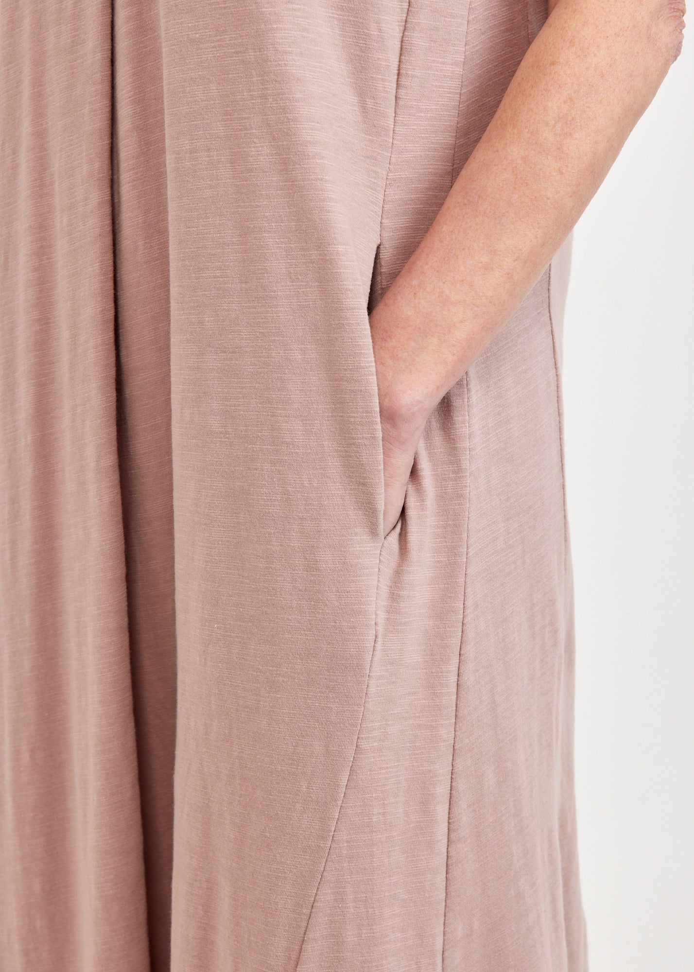 Pink V-neck short sleeve dress