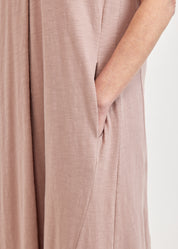 Pink V-neck short sleeve dress