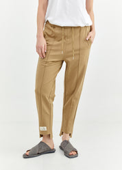 Pants seam in the middle and a brown patch