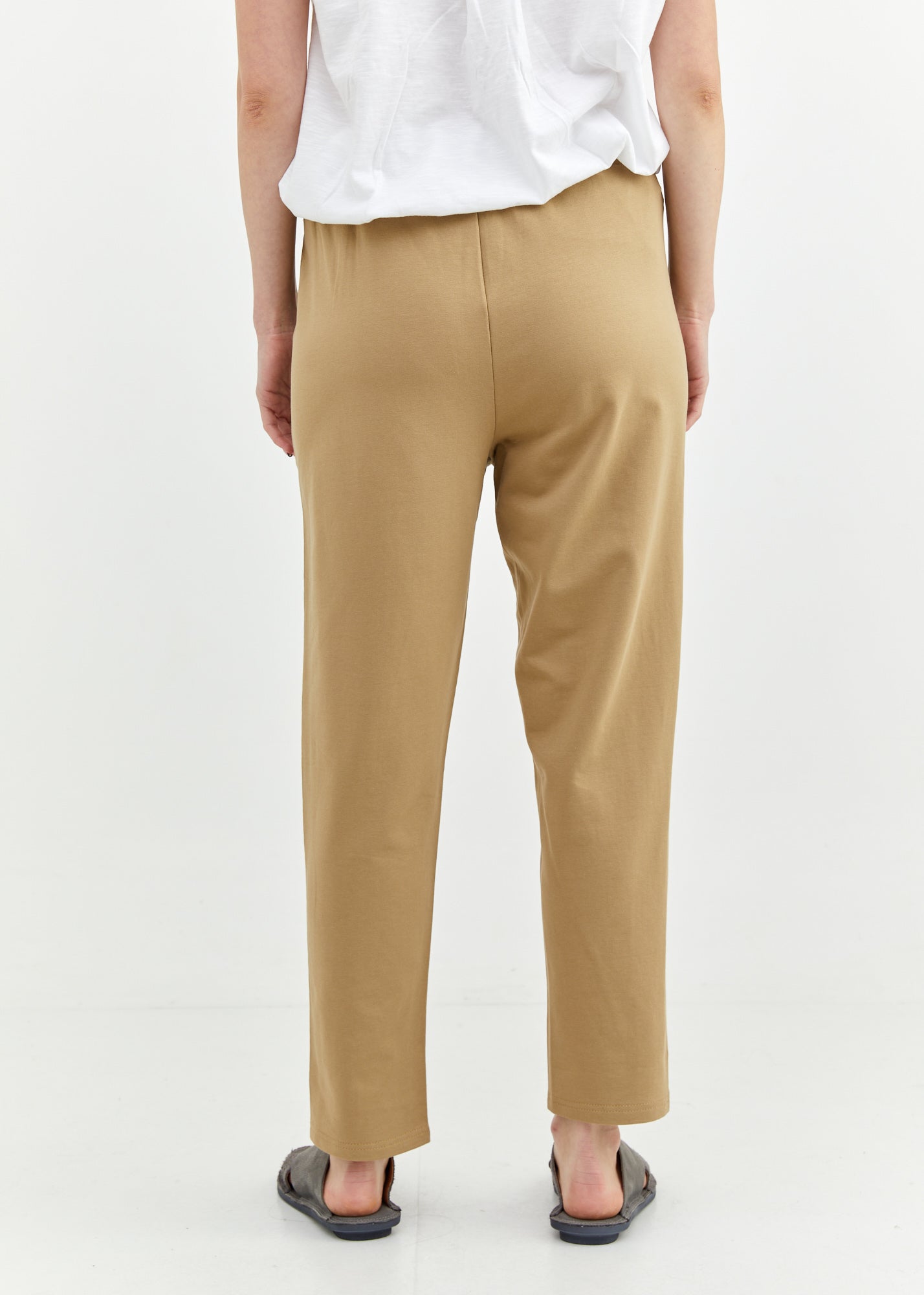 Pants seam in the middle and a brown patch