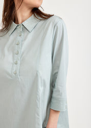 Green island cut half button dress