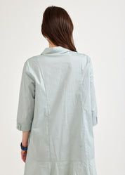 Green island cut half button dress