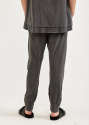 Dark gray outer seam rib combination pants