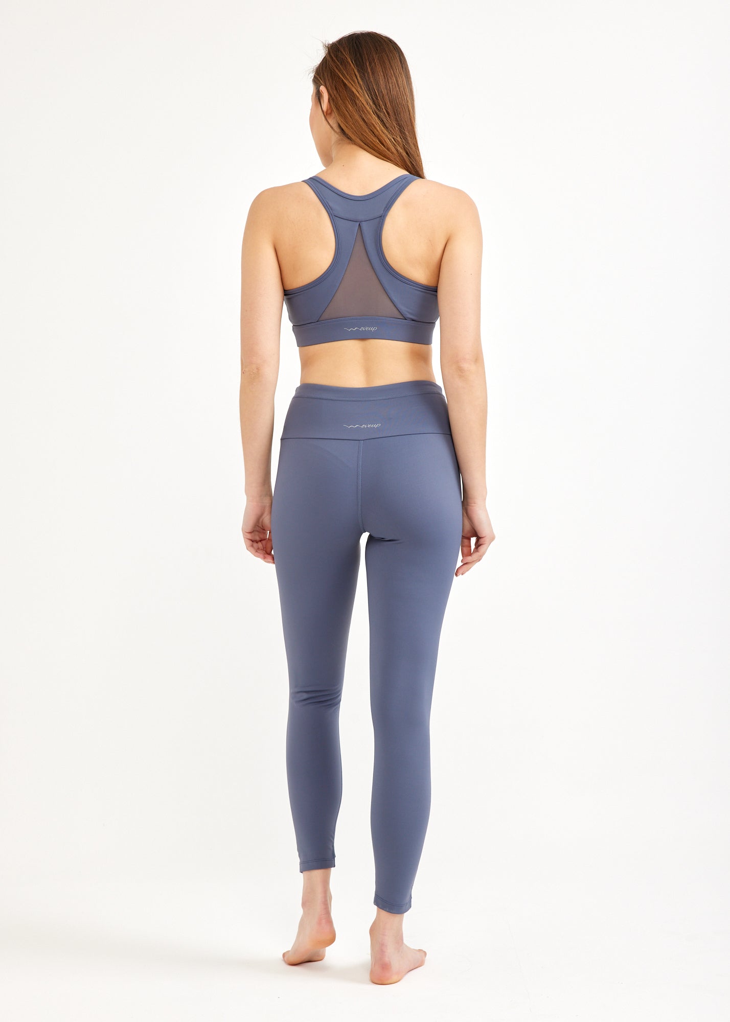Dark blue two-stripe belt basic tights