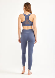 Dark blue two-stripe belt basic tights