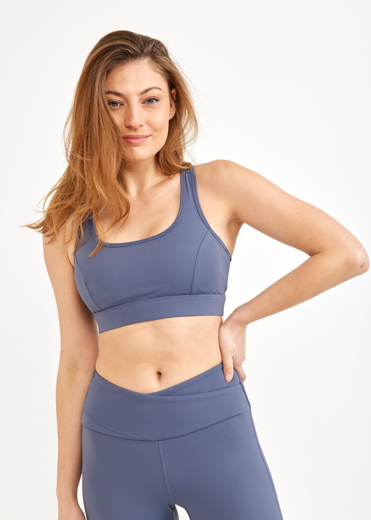 Dark blue mesh triangle training top