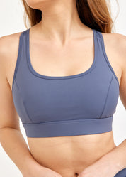 Dark blue mesh triangle training top