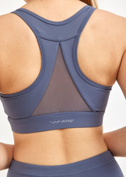 Dark blue mesh triangle training top