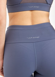 Dark blue two-stripe belt basic tights