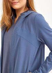 Blue mesh combination nylon top