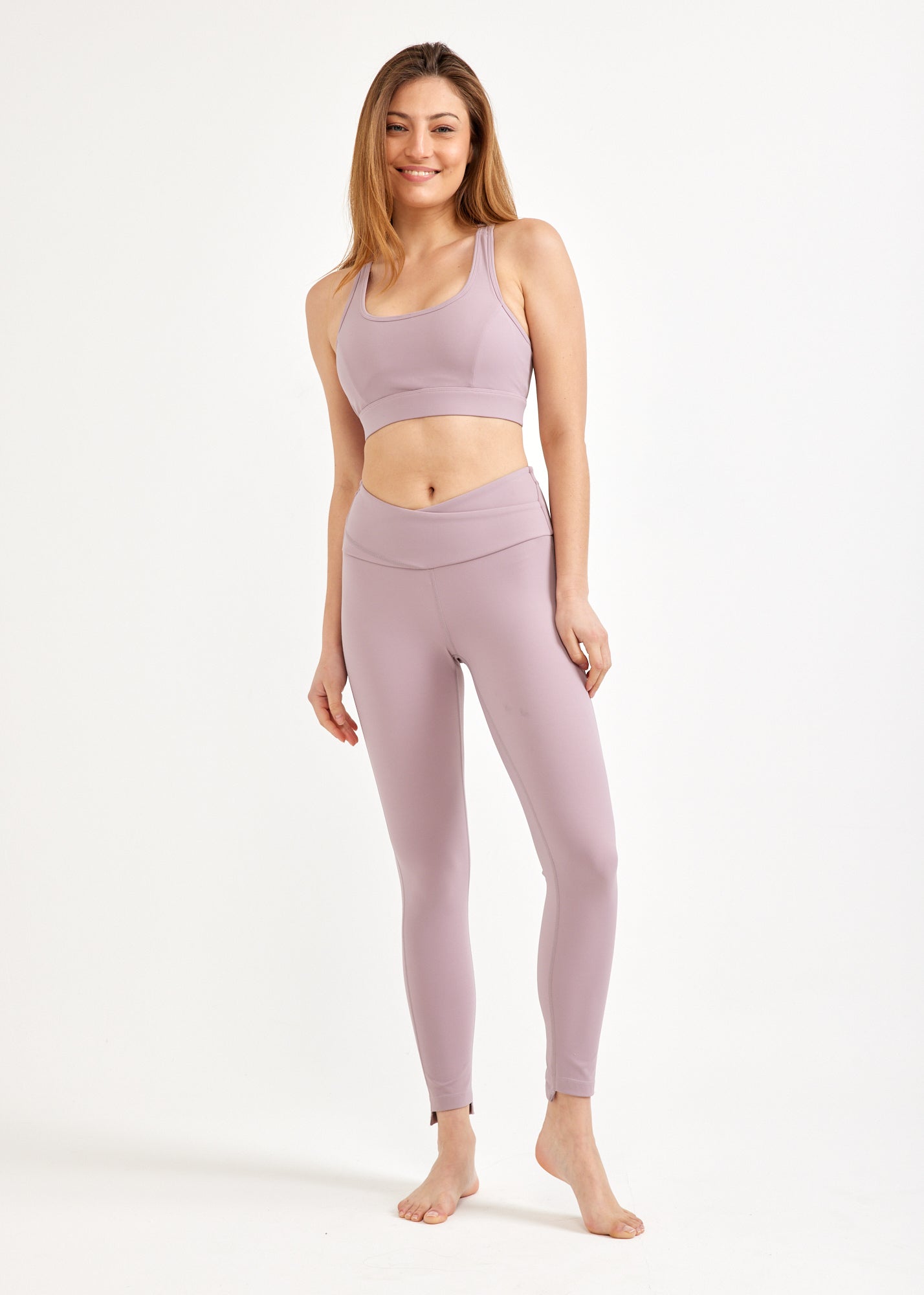 Pink mesh triangle training top