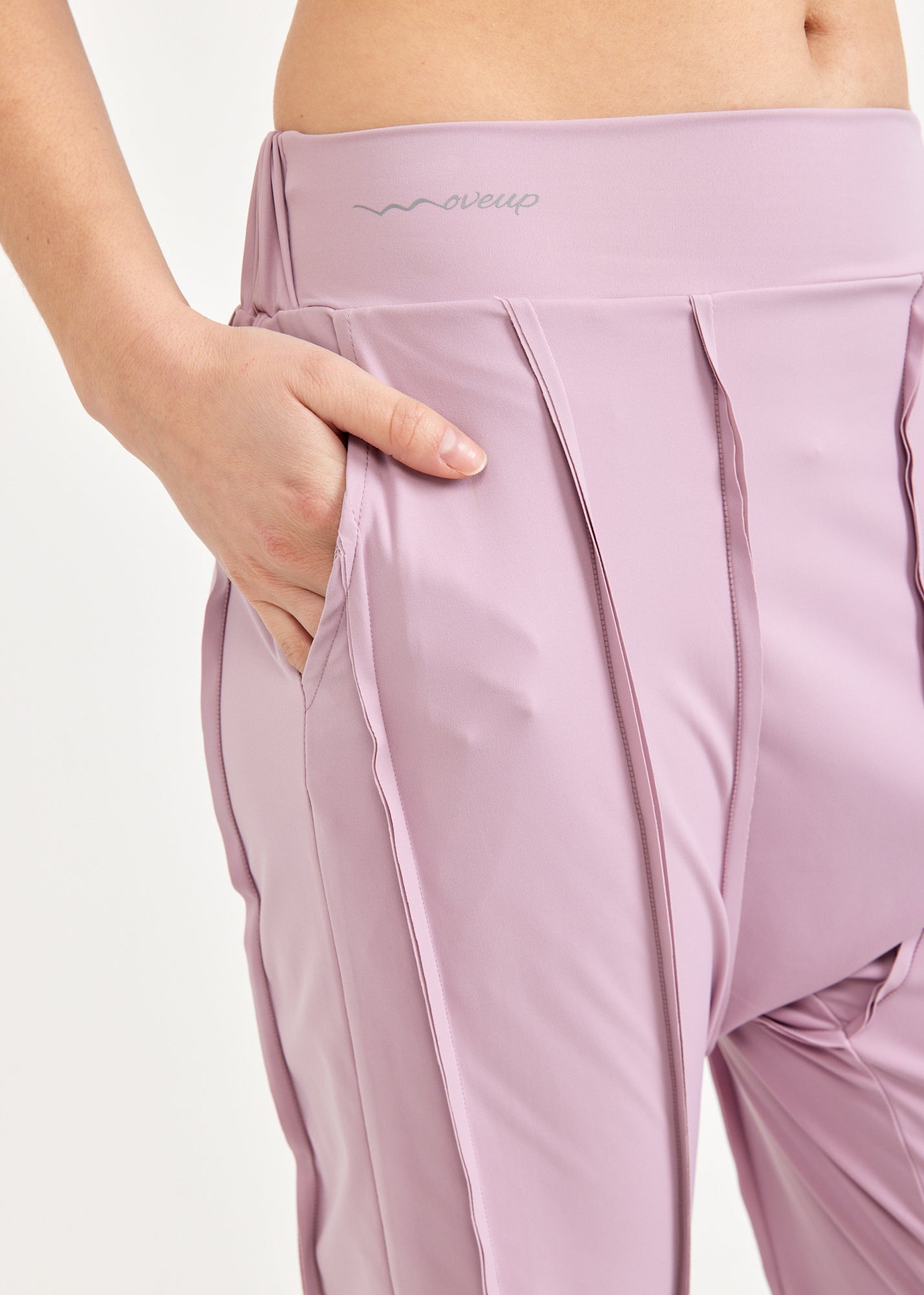 Boy pants 3/4 diagonal seams pink mesh combination