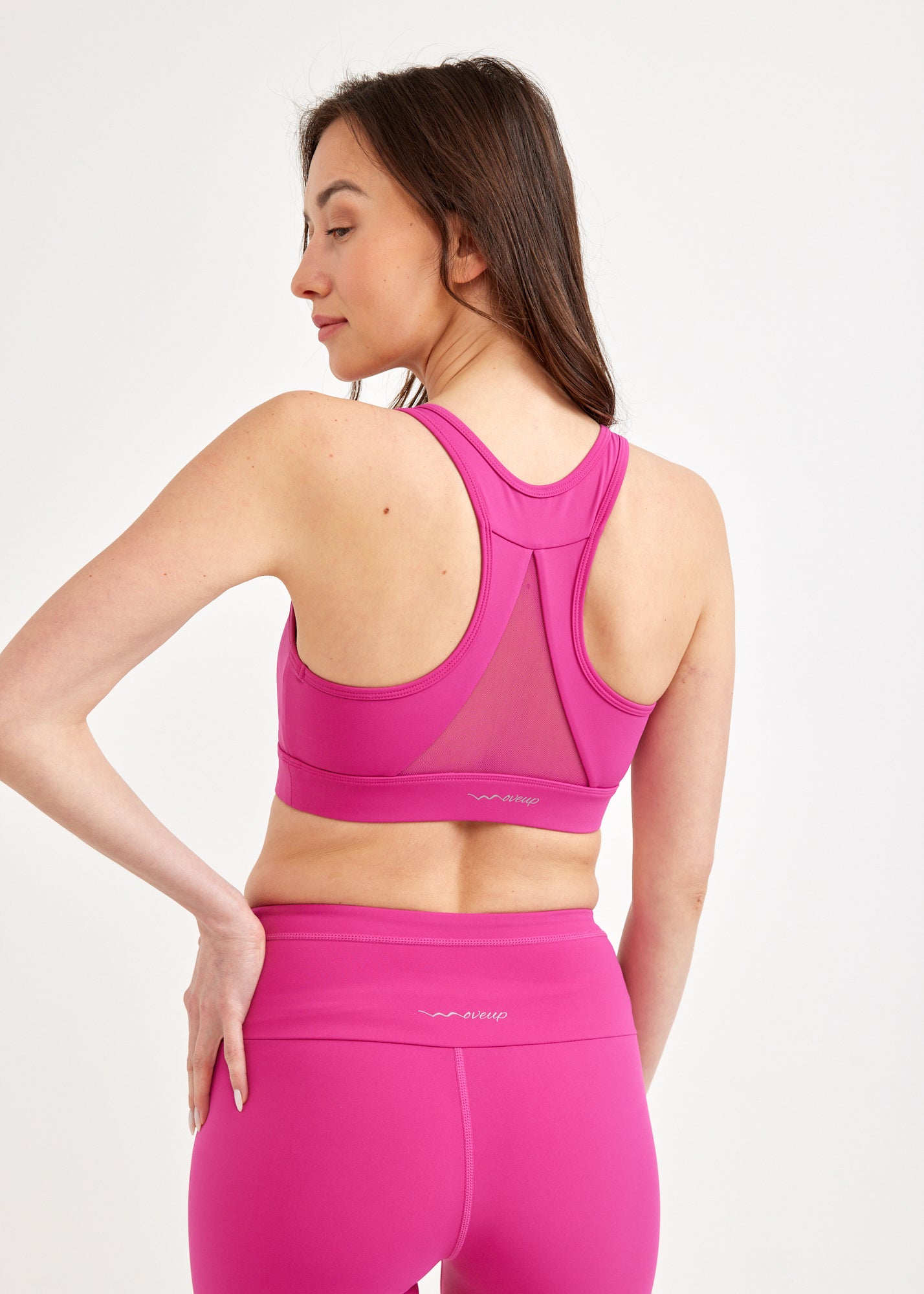 Purple mesh triangle training top