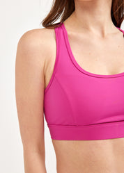 Purple mesh triangle training top