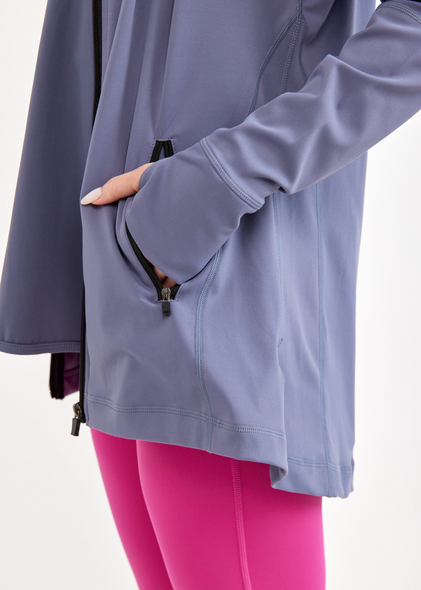 Gray open back training jacket