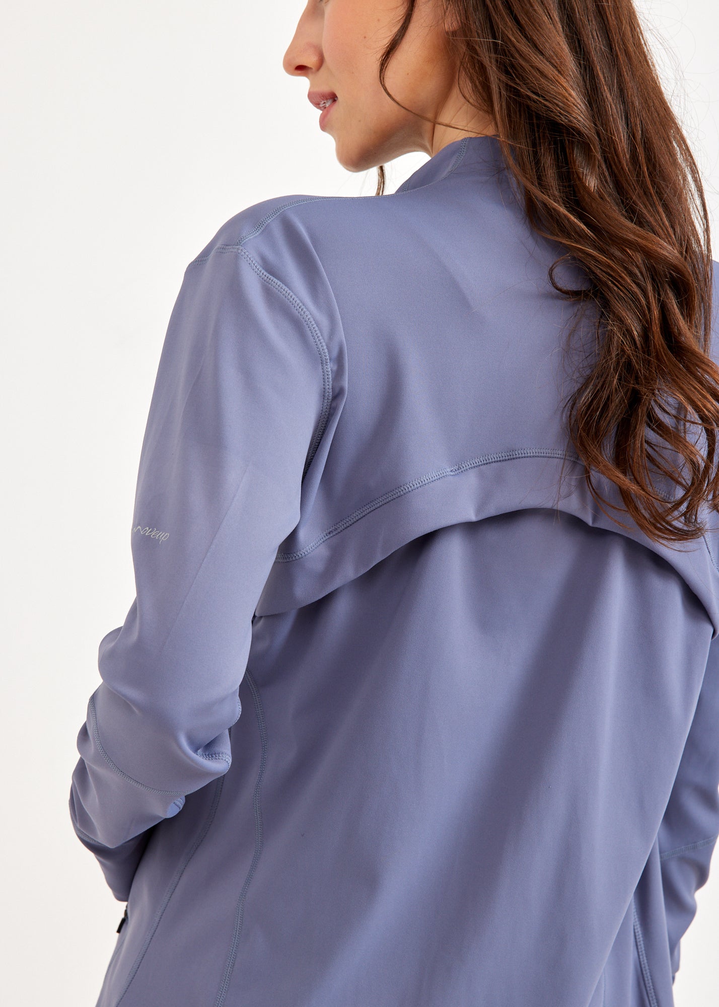 Gray open back training jacket