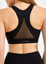 Black mesh triangle training top