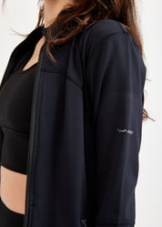 Black open back training jacket